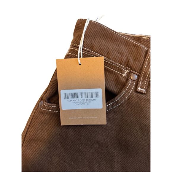 Reformation size 25 cowboy high rise straight jeans chocolate brown - NWT - Picture 5 of 10